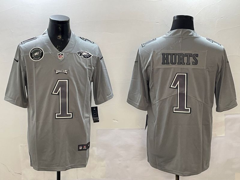 Men Philadelphia Eagles #1 Hurts Grey 2025 Nike Vapor Limited NFL Jersey style 2104->philadelphia eagles->NFL Jersey